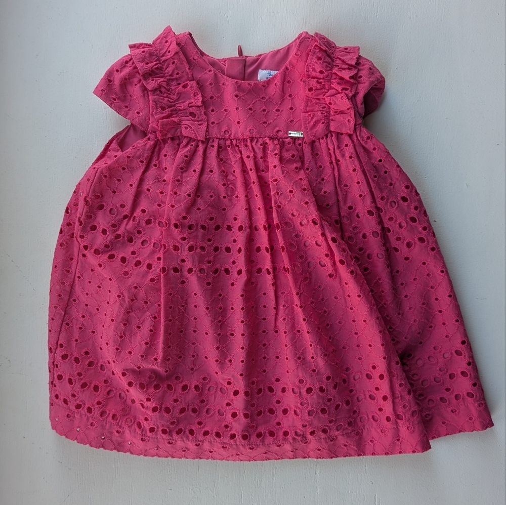 Mayoral Fuchsia Eyelet Dress